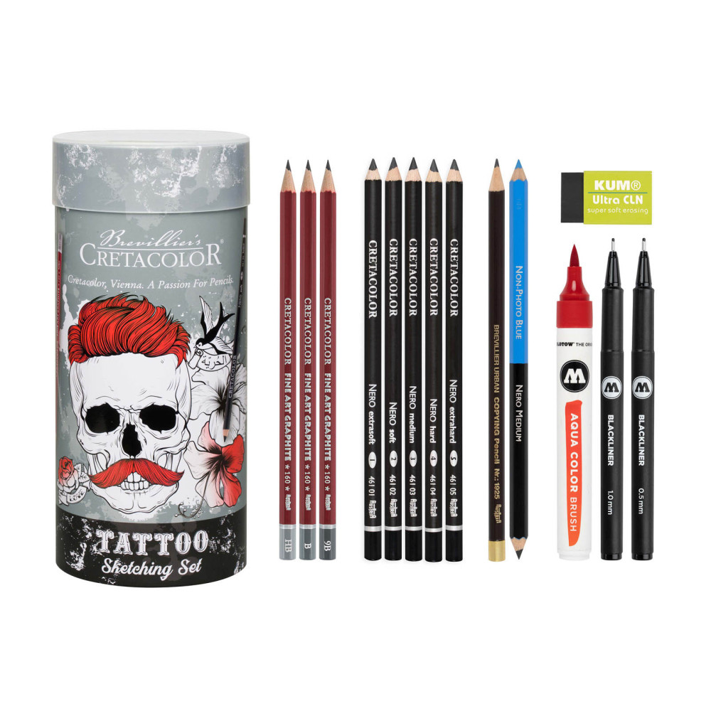 Tattoo Sketching Set - Cretacolor - 14 pcs.