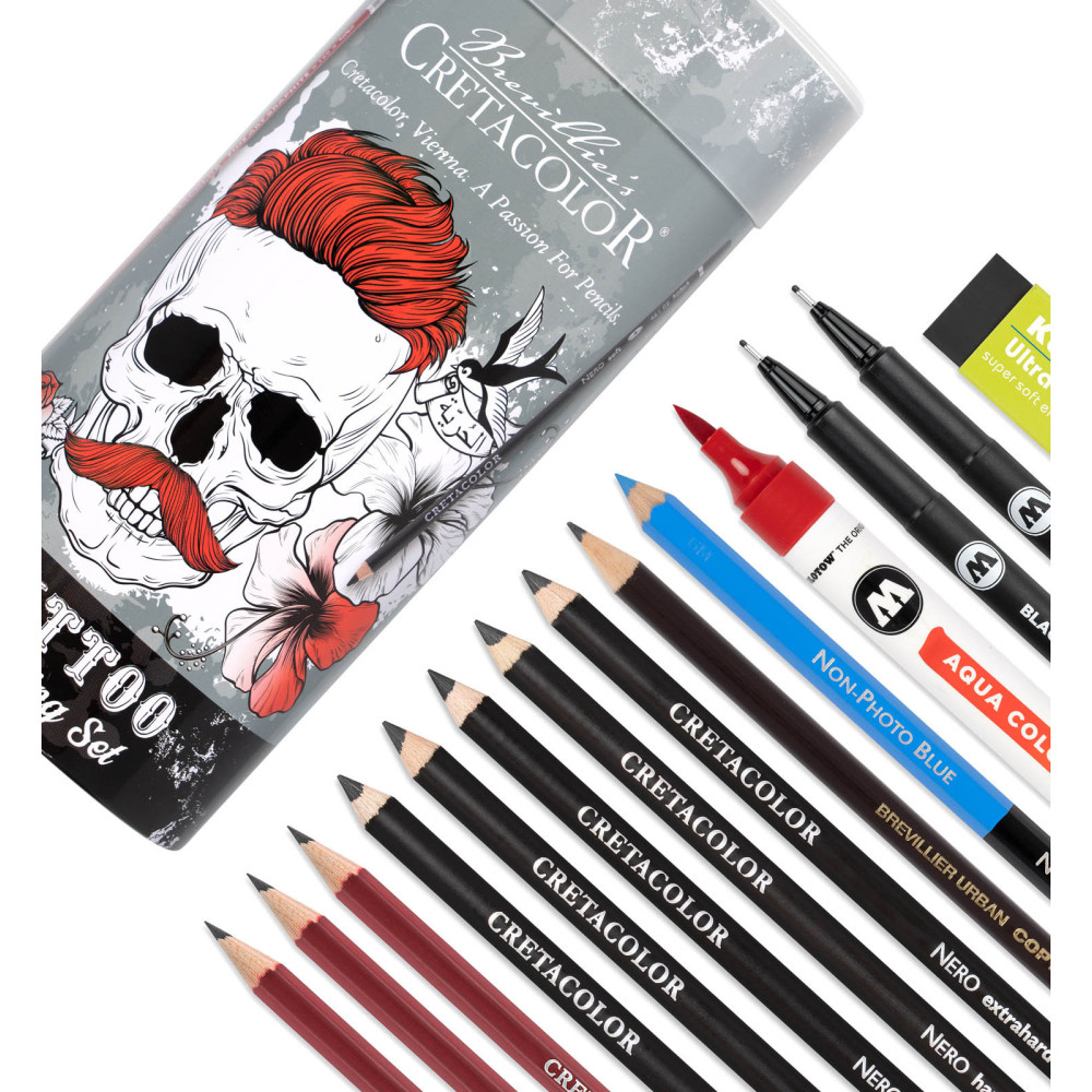 Zestaw do szkicowania tatuaży Tattoo - Cretacolor - 14 szt.