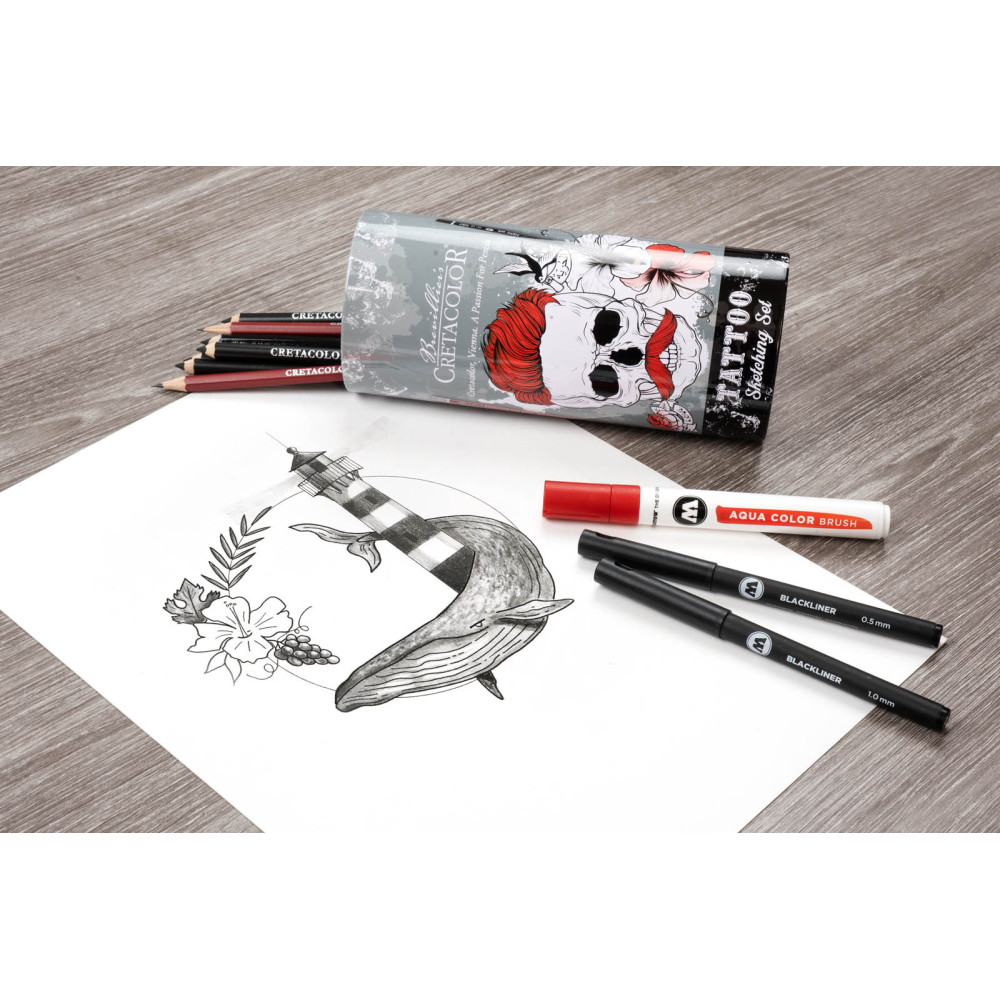 Tattoo Sketching Set - Cretacolor - 14 pcs.