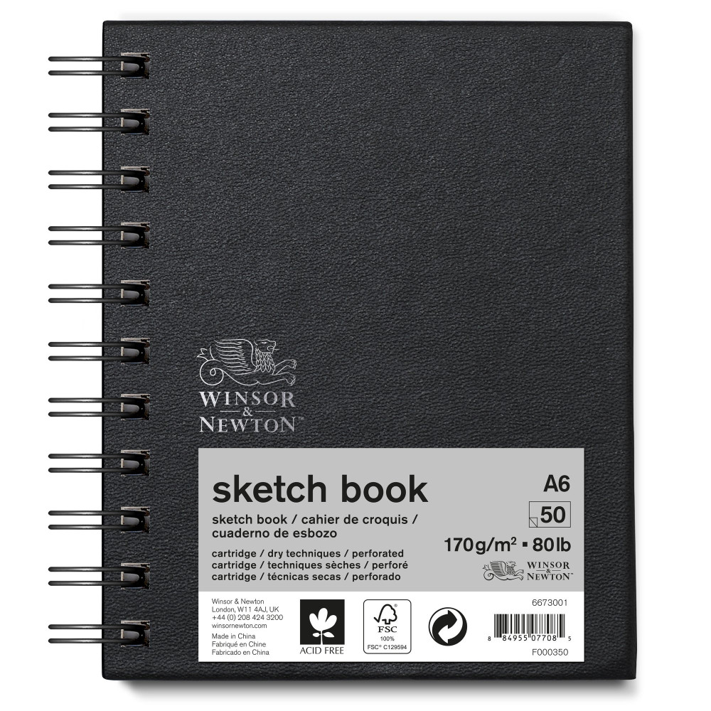 Szkicownik na spirali Sketch Book - Winsor & Newton - A6, 170g, 50 ark.