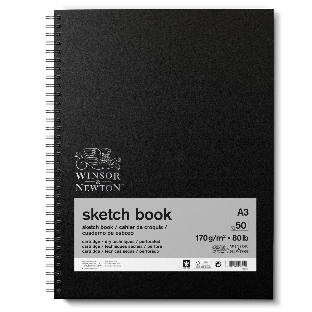 Szkicownik na spirali Sketch Book - Winsor & Newton - A3, 170g, 50 ark.
