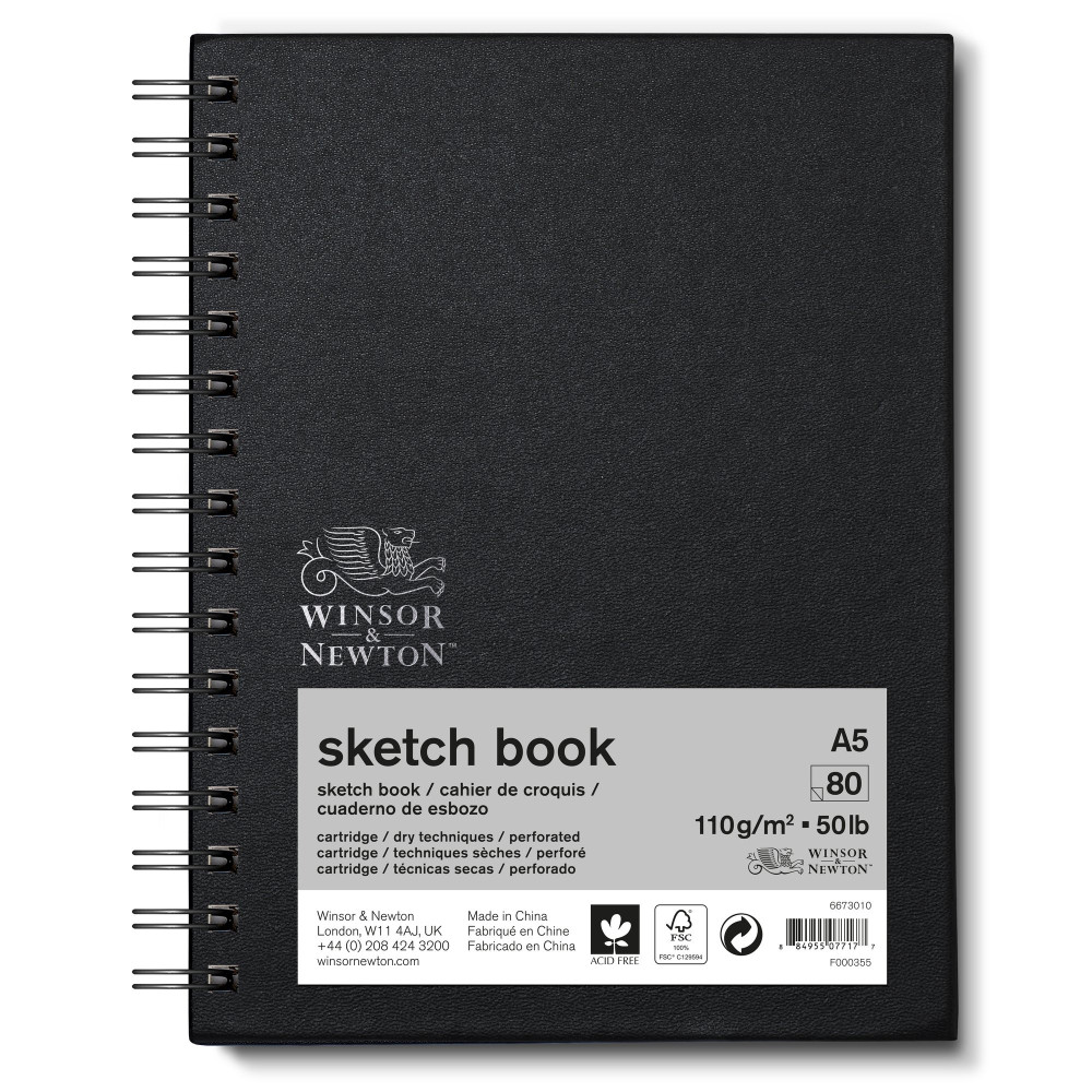 Spiral Sketch Book - Winsor & Newton - A5, 110g, 80 sheets