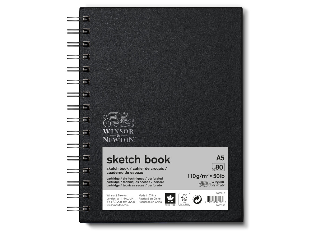 Szkicownik na spirali Sketch Book - Winsor & Newton - A5, 110g, 80 ark.