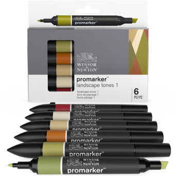 Zestaw Promarker - Winsor & Newton - Landscape Tones 1, 6 szt.