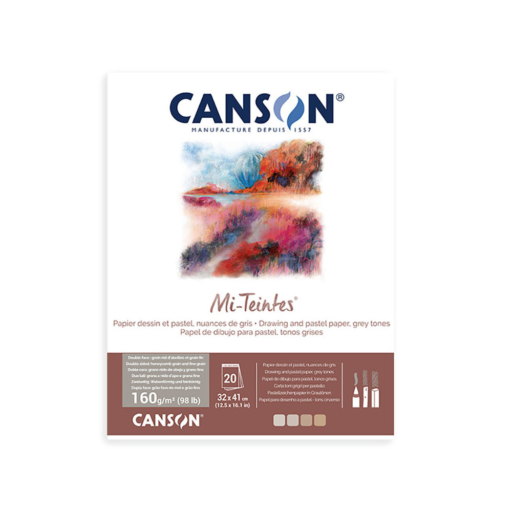 Blok do pasteli Mi-Teintes - Canson - 24 x 32 cm, 160 g, 20 ark.
