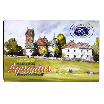 Set of Aquarius watercolor paints, Urban Sketchers - Roman Szmal - 12 colors