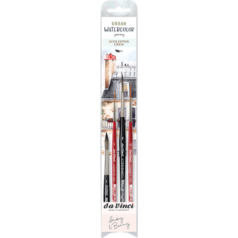 Set of synthetic brushes, Urban Watercolor Journey - Da Vinci - 4 pcs.