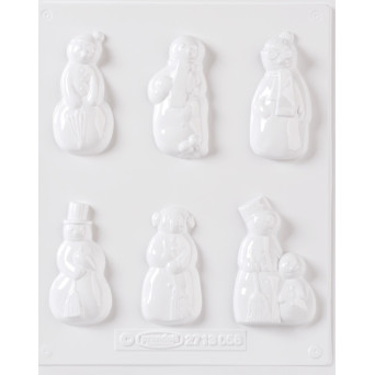 Set of molds for plaster casting - Knorr Prandell - Snowmen, 6 pcs.