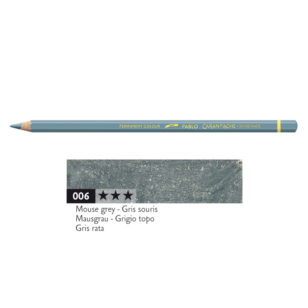 Pablo colored pencil - Caran d'Ache - 006, Mouse Grey