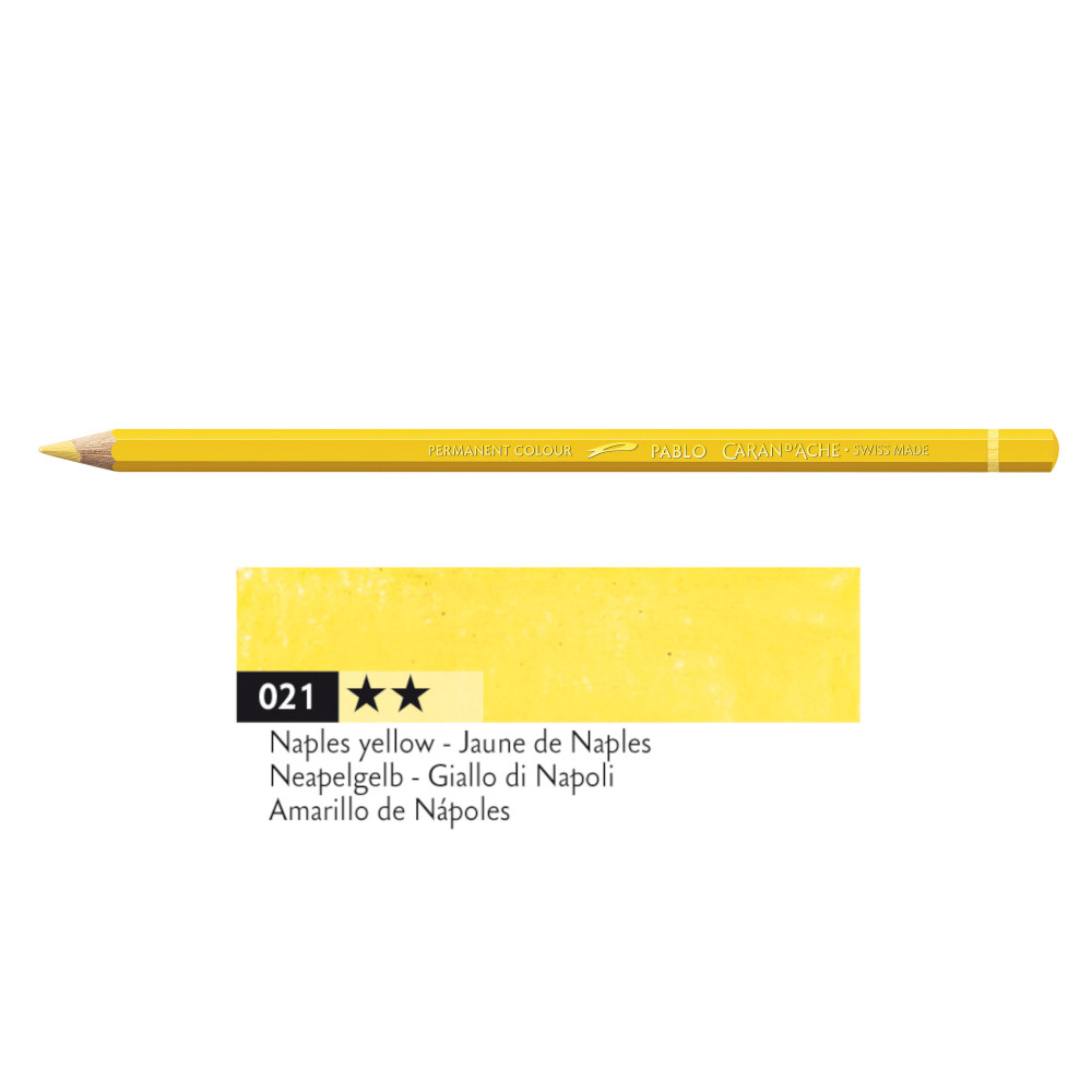 Pablo colored pencil - Caran d'Ache - 021, Naples Yellow