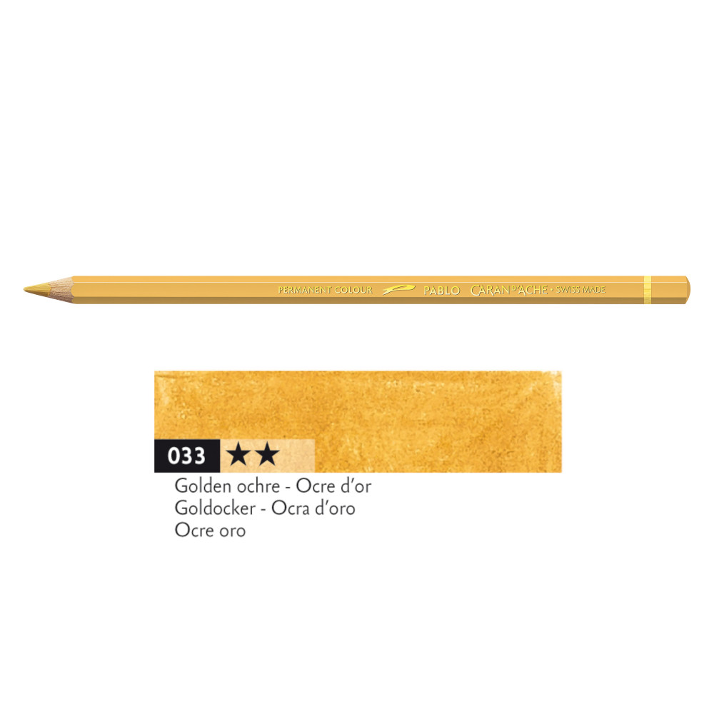 Pablo colored pencil - Caran d'Ache - 033, Golden Ochre