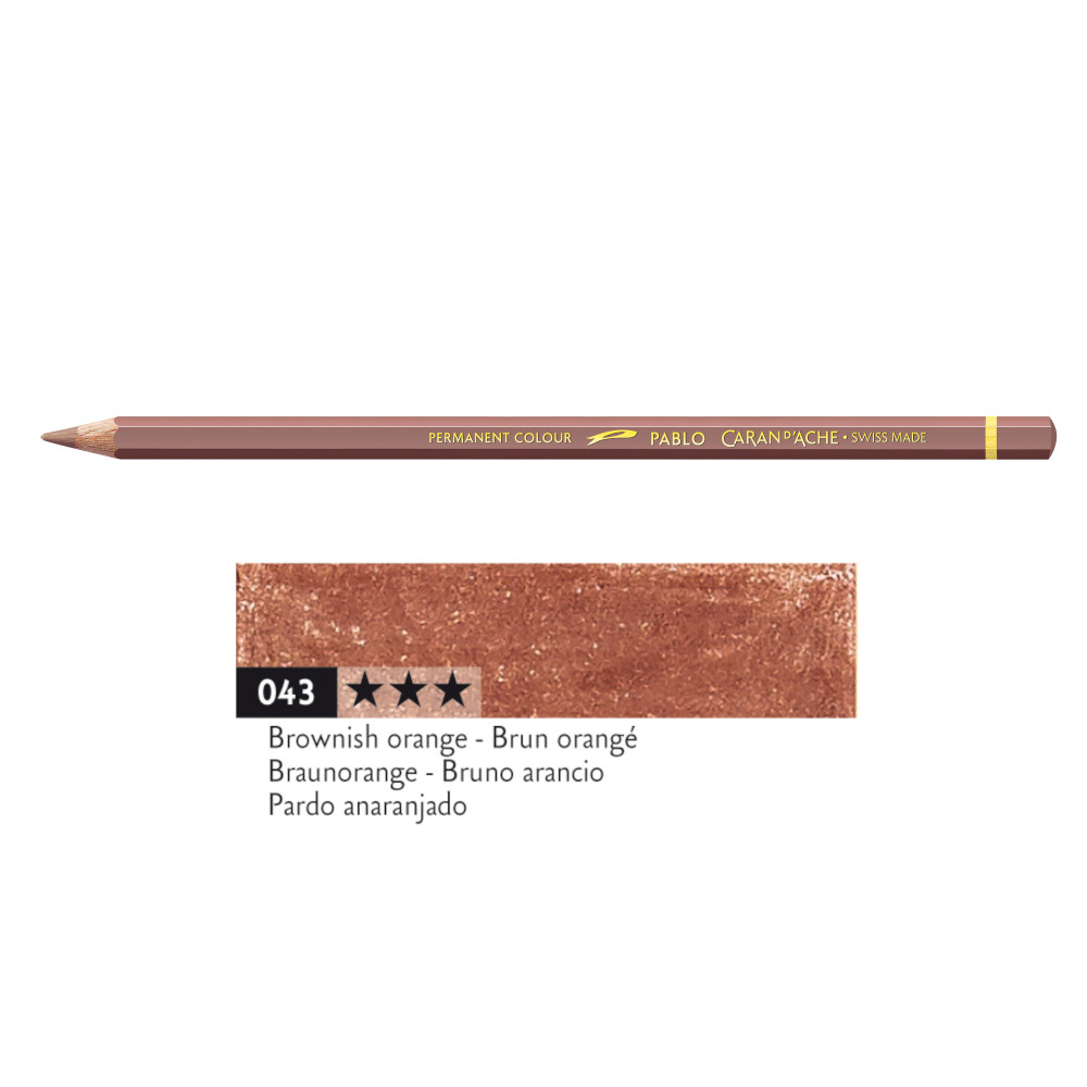Pablo colored pencil - Caran d'Ache - 043, Brownish Orange