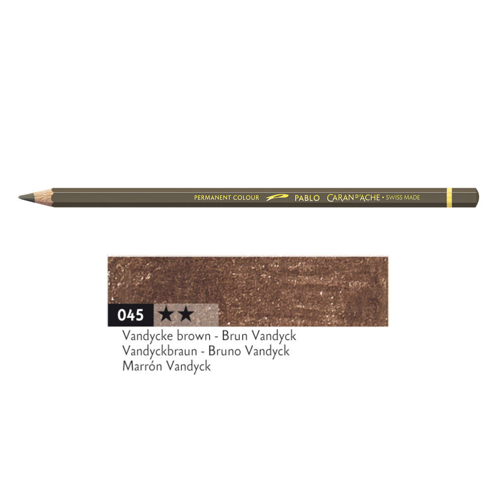Pablo colored pencil - Caran d'Ache - 045, Vandycke Brown
