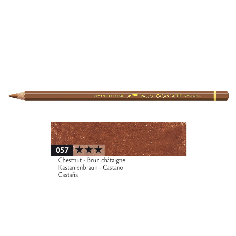 Pablo colored pencil - Caran d'Ache - 057, Chestnut