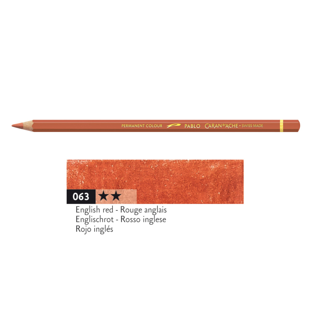 Kredka ołówkowa Pablo - Caran d'Ache - 063, English Red