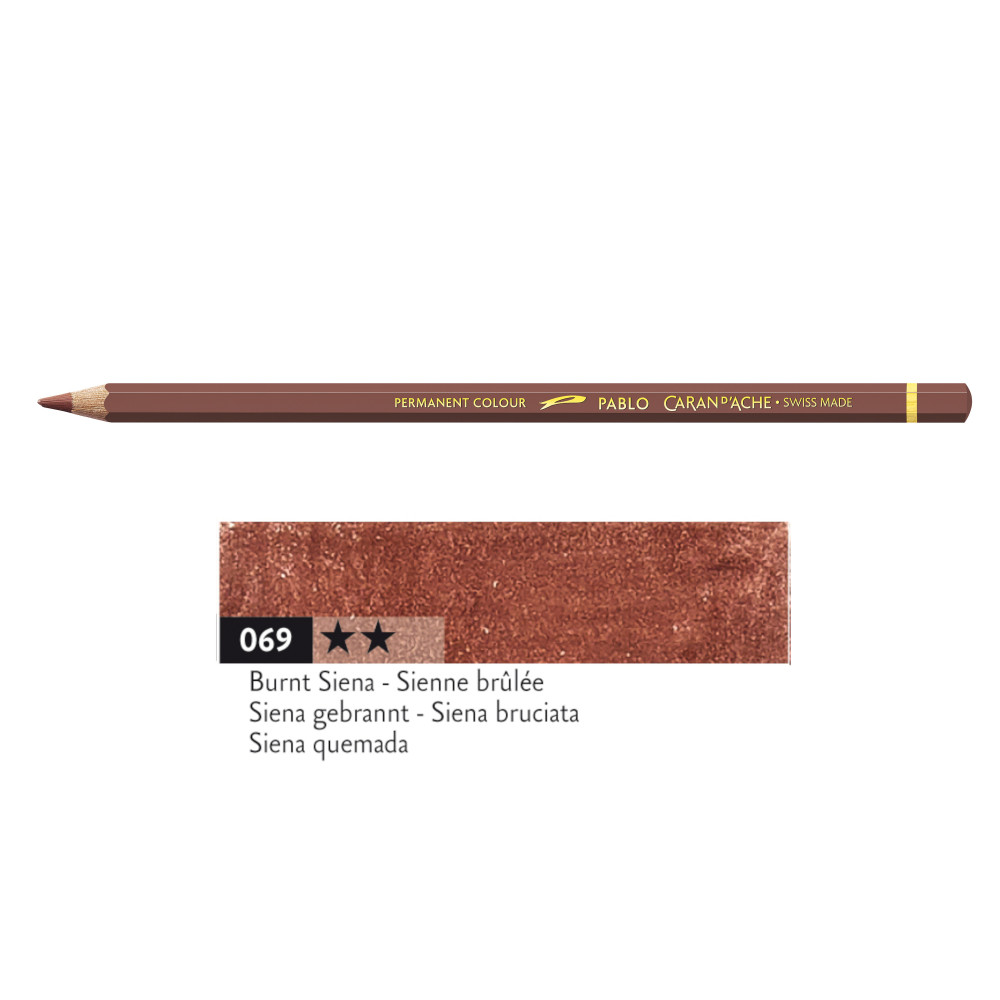 Pablo colored pencil - Caran d'Ache - 069, Burnt Siena