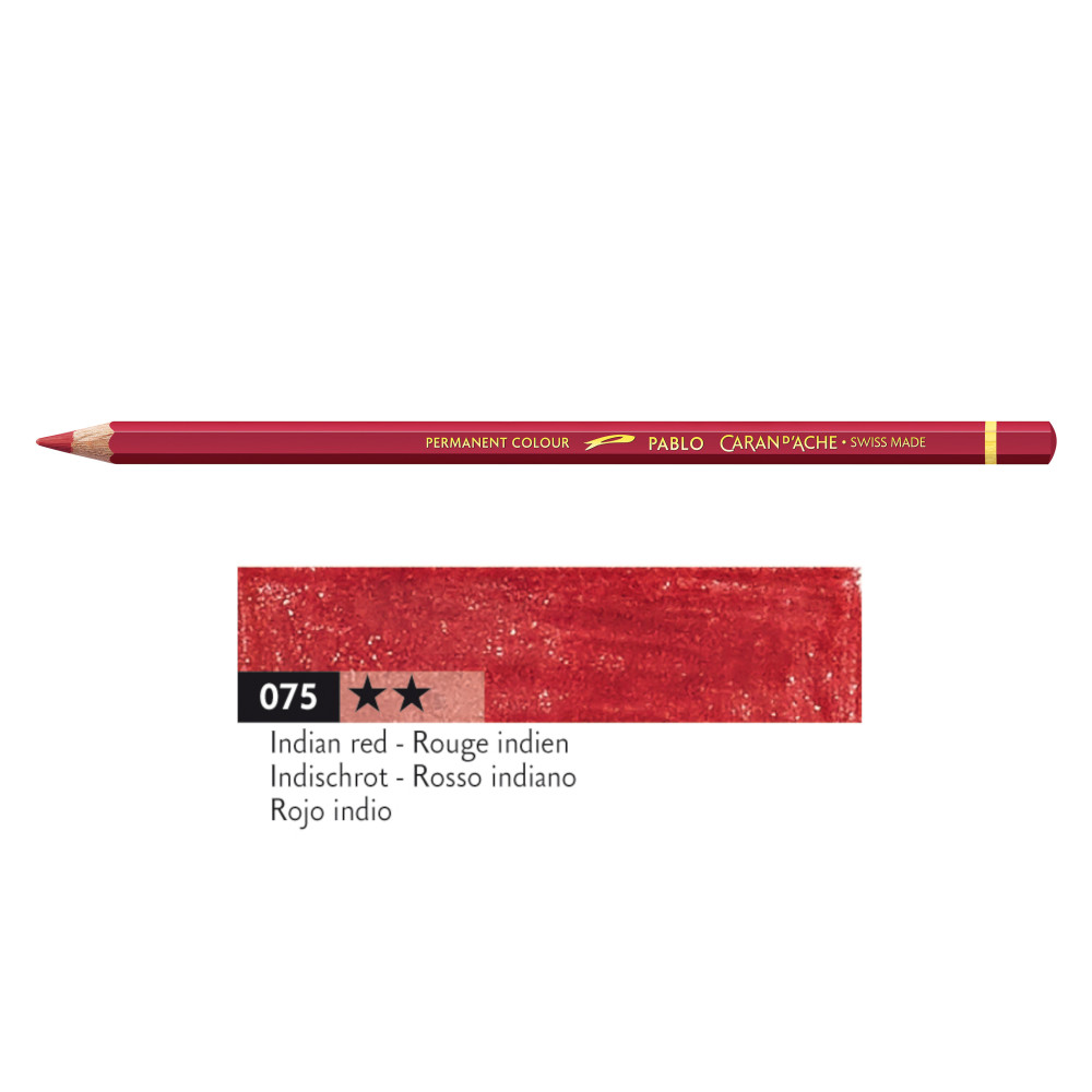 Pablo colored pencil - Caran d'Ache - 075, Indian Red