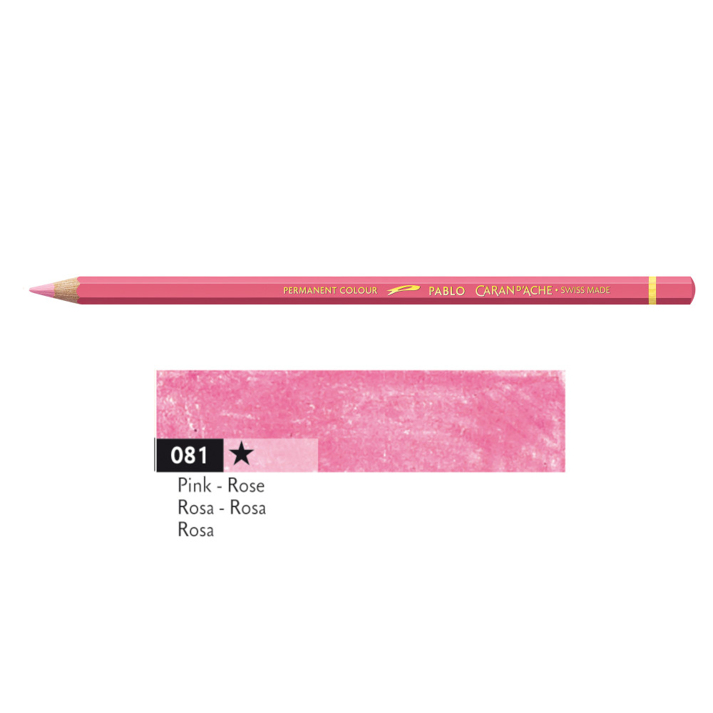 Pablo colored pencil - Caran d'Ache - 081, Pink