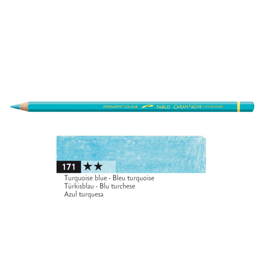 Pablo colored pencil - Caran d'Ache - 171, Turquoise Blue