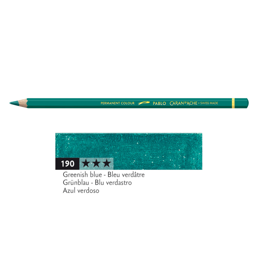 Pablo colored pencil - Caran d'Ache - 190, Greenish Blue