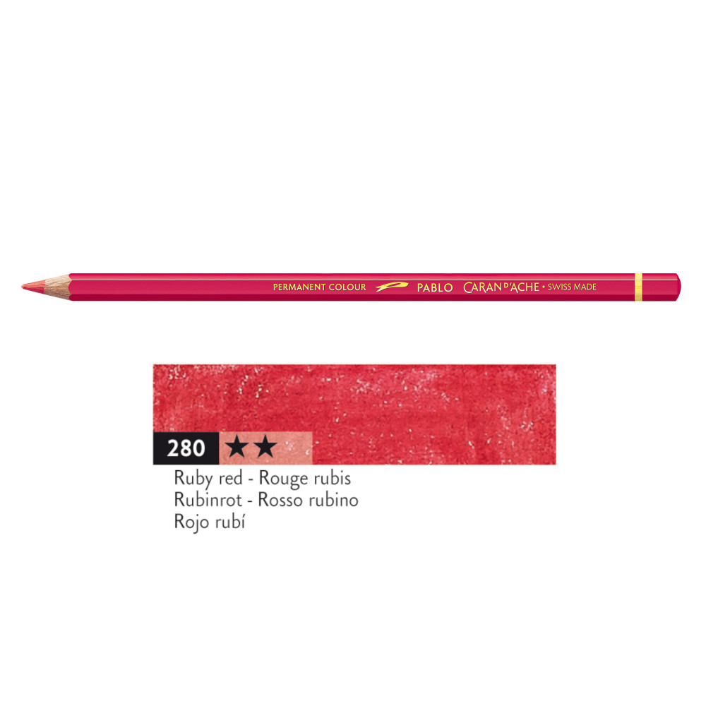 Pablo colored pencil - Caran d'Ache - 280, Ruby Red