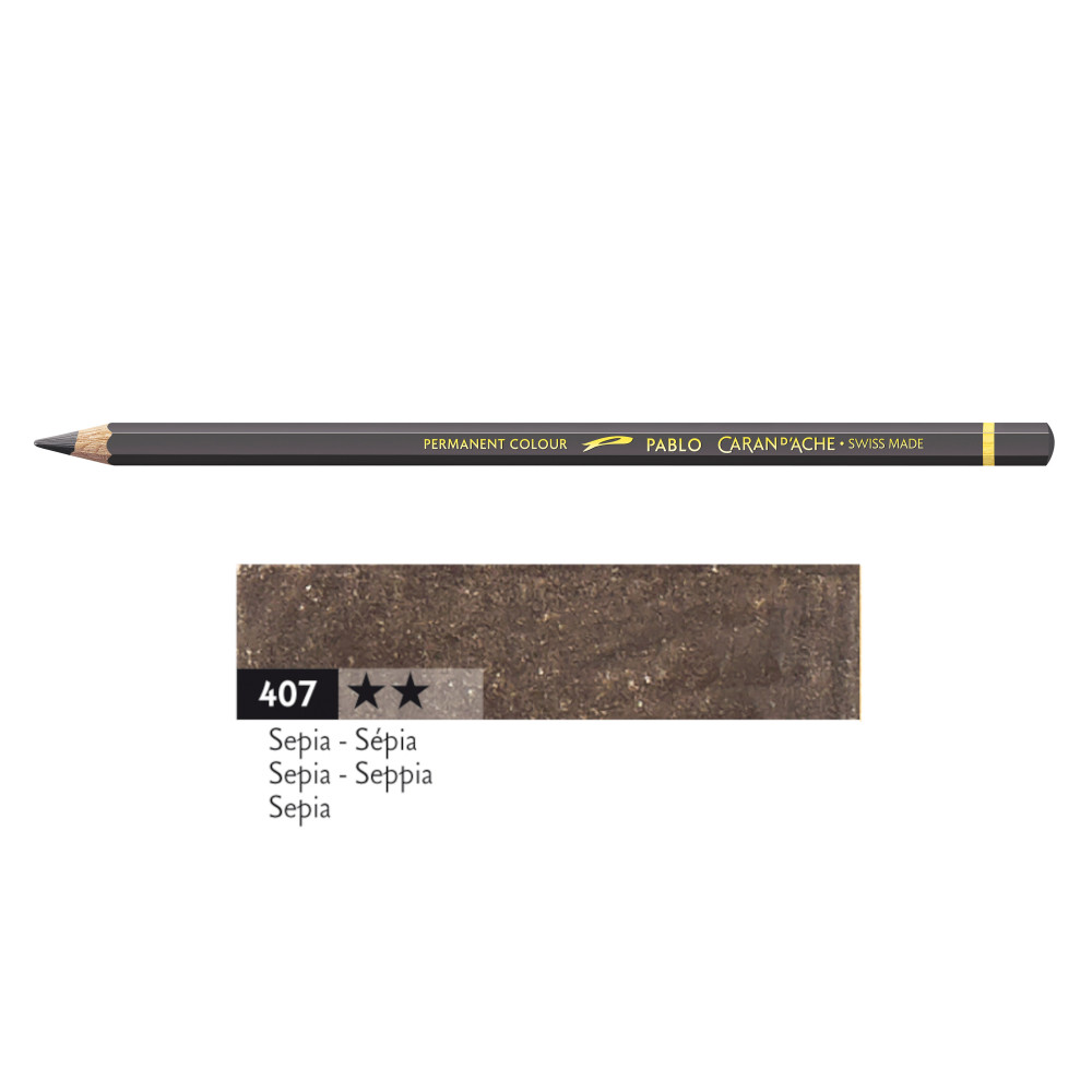 Pablo colored pencil - Caran d'Ache - 407, Sepia