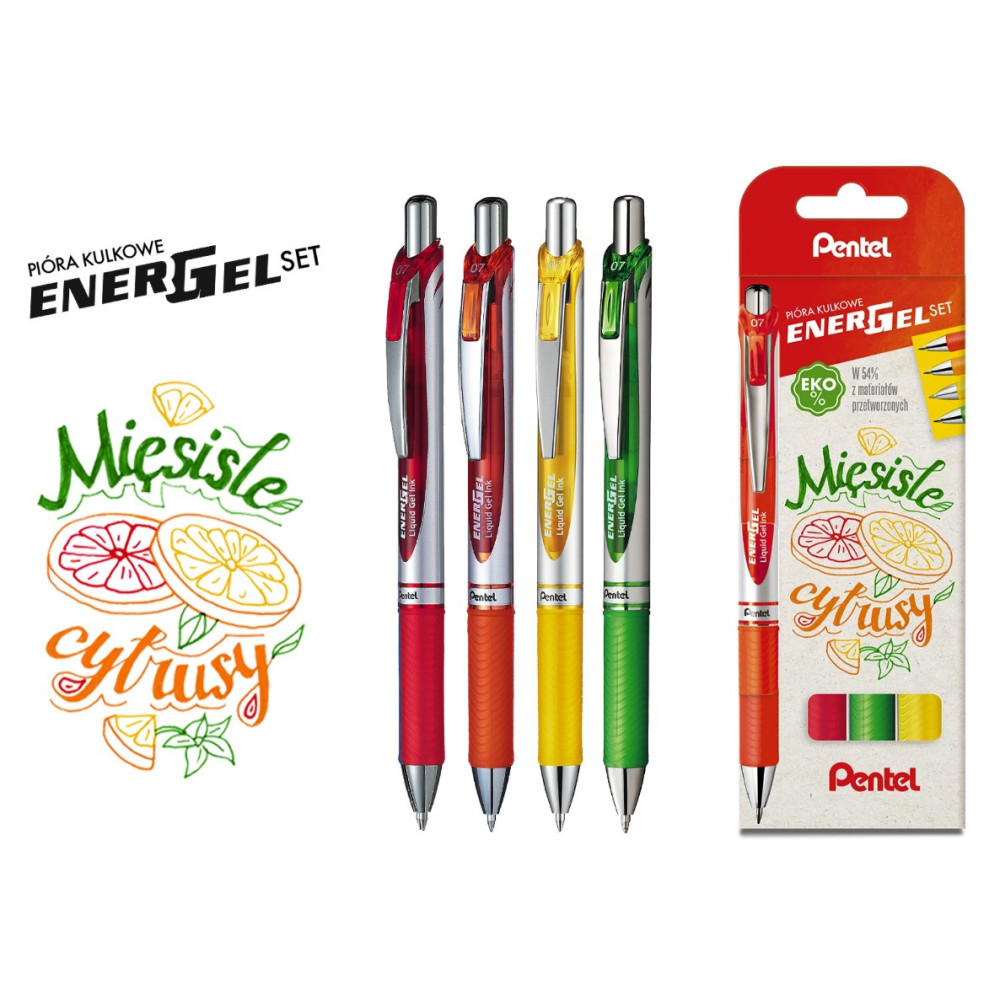 Set of EnerGel Ballpoint pens - Pentel - 0,7 mm, 4 pcs.