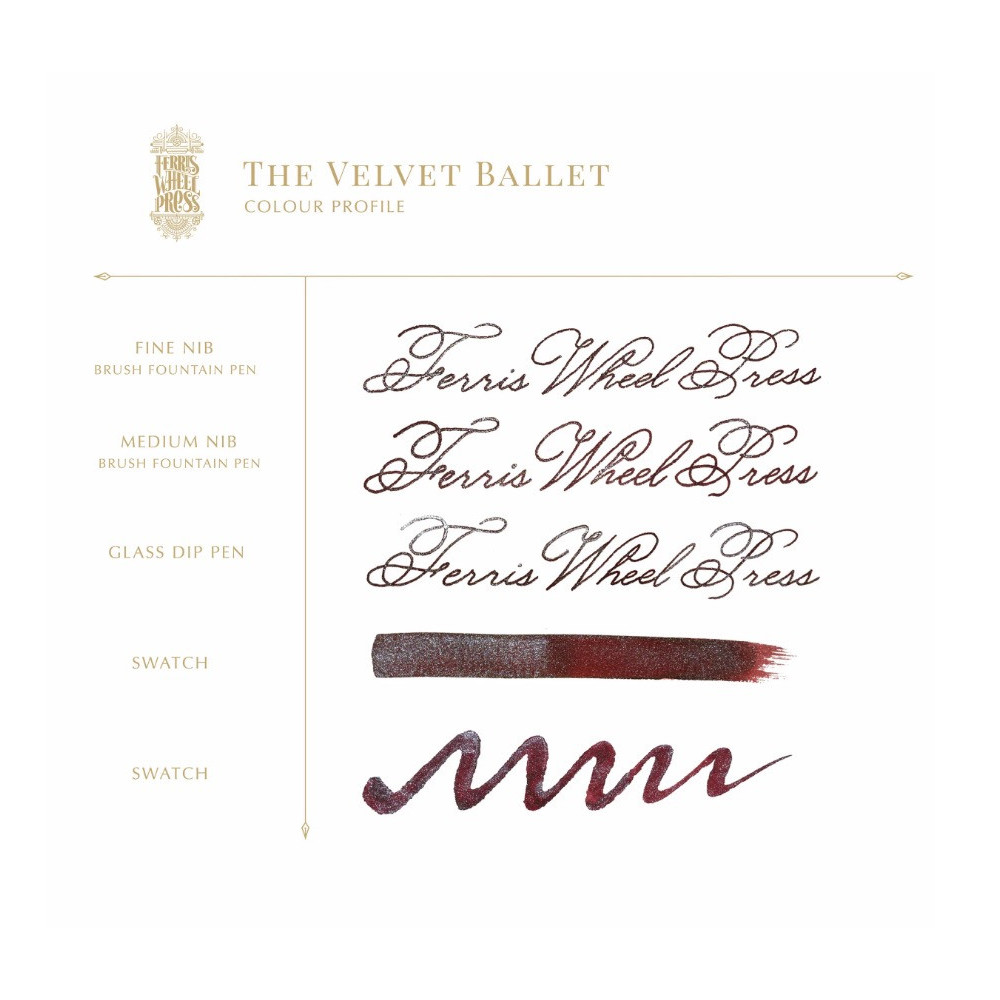 Calligraphy ink - Ferris Wheel Press - Velvet Ballet, 38 ml
