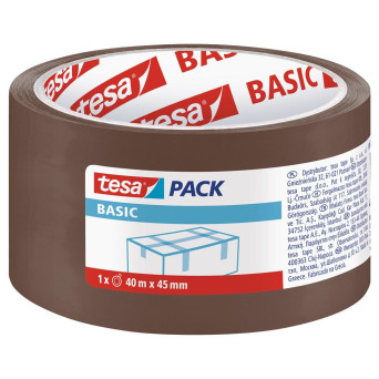 Taśma pakowa Tesa Basic - Tesa - brązowa, 45 mm x 40 m
