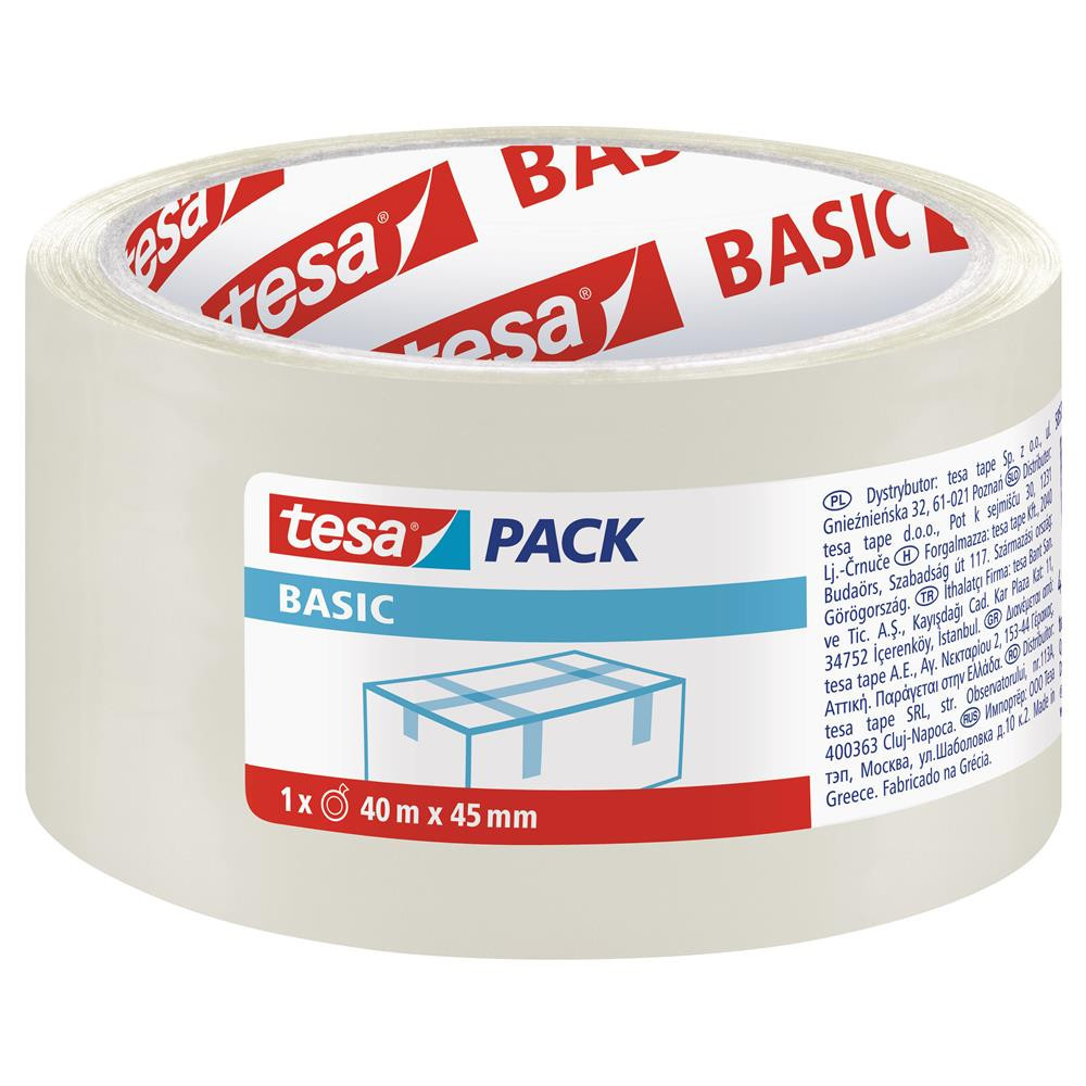 Taśma pakowa Tesa Basic - Tesa - transparentna, 45 mm x 40 m