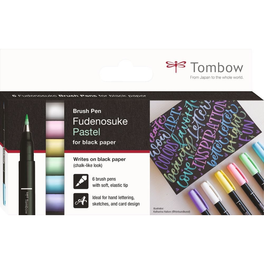 Set of Fudenosuke Brush Pen - Tombow - 6 colors