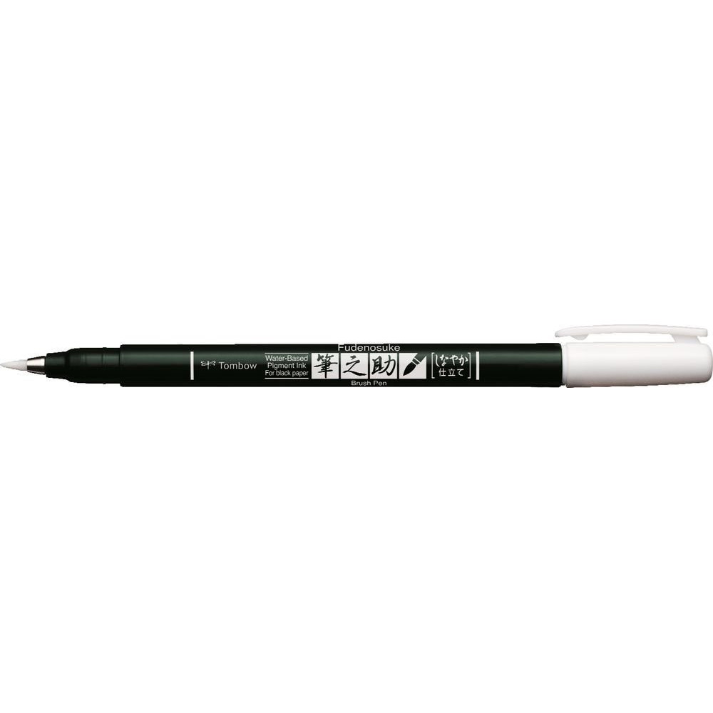 Pisak do kaligrafii Fudenosuke Brush Pen, Pastel - Tombow - White