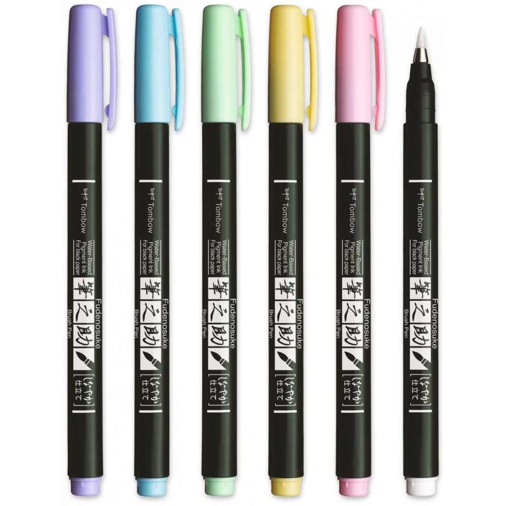 Pisak do kaligrafii Fudenosuke Brush Pen, Pastel - Tombow - Pale Yellow