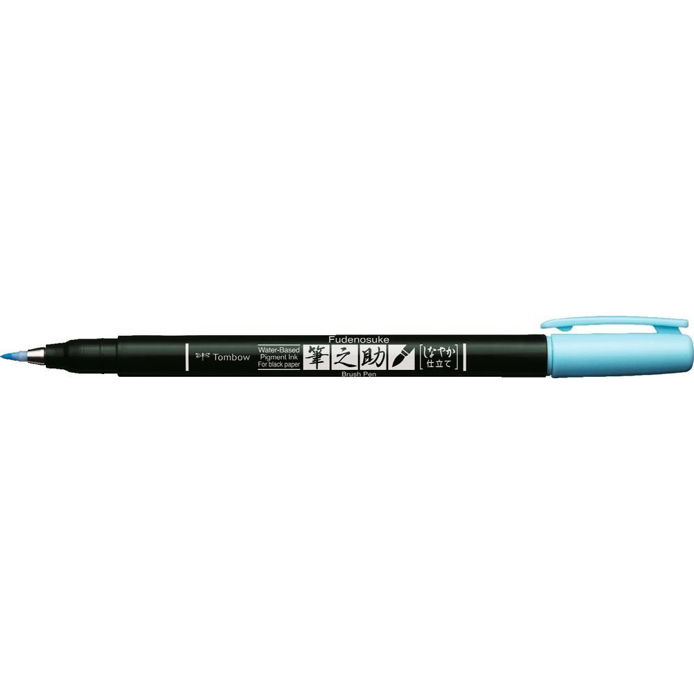Pisak do kaligrafii Fudenosuke Brush Pen, Pastel - Tombow - Light Blue