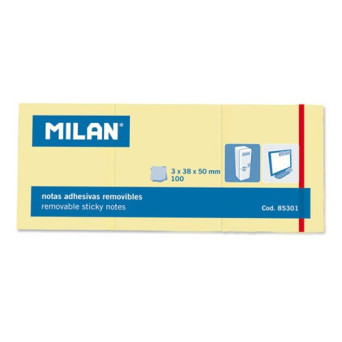 Karteczki samoprzylepne 38 x 50 mm - Milan - żółte, 300 szt.