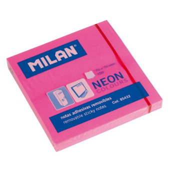 Karteczki samoprzylepne 76 x 76 mm - Milan - różowe, 100 szt.