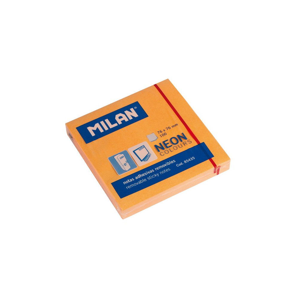 100 Adhesive Notes 76x76 mm Bright Orange