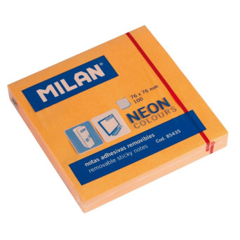100 Adhesive Notes 76x76 mm Bright Orange