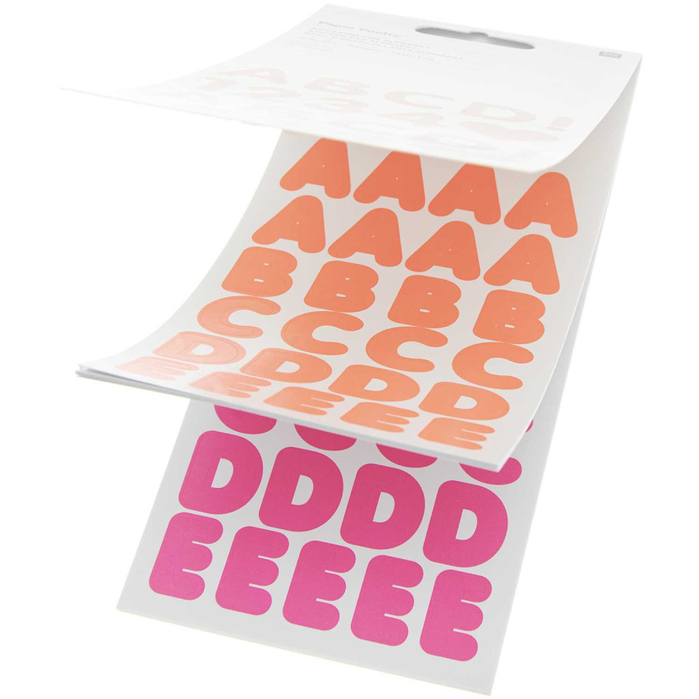 Naklejki papierowe, Alfabet - Paper Poetry - Neon, 16 arkuszy