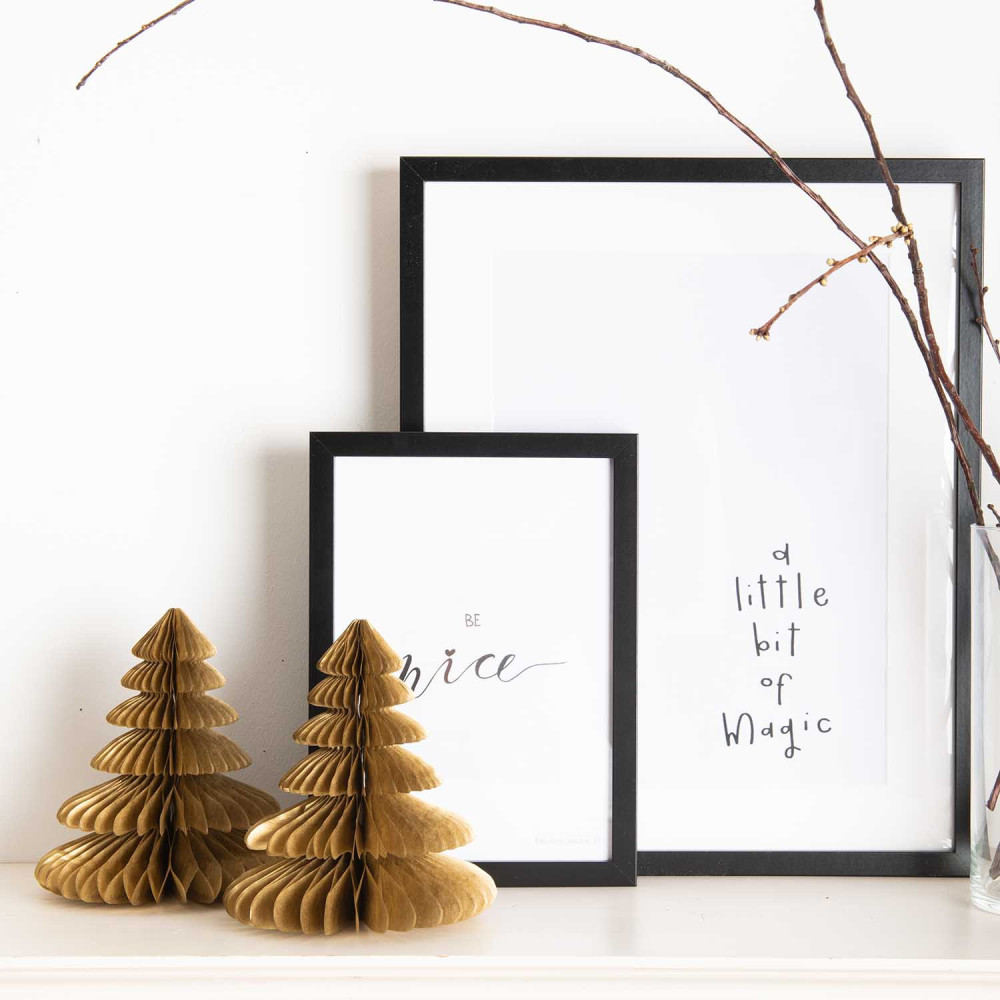 Paper honeycomb baubles, Christmas tree - Rico Design - gold, 20 cm, 2 pcs.