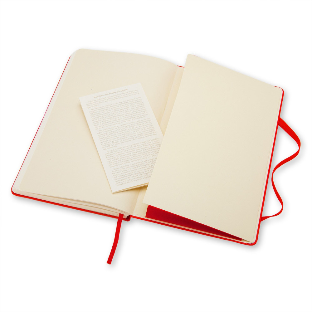 Notatnik gładki A5 - Moleskine - czerwony twarda okładka