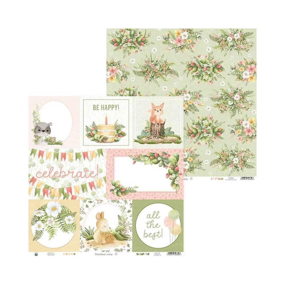 Scrapbooking paper 30,5 x 30,5 cm - Piątek Trzynastego - Woodland cuties 05