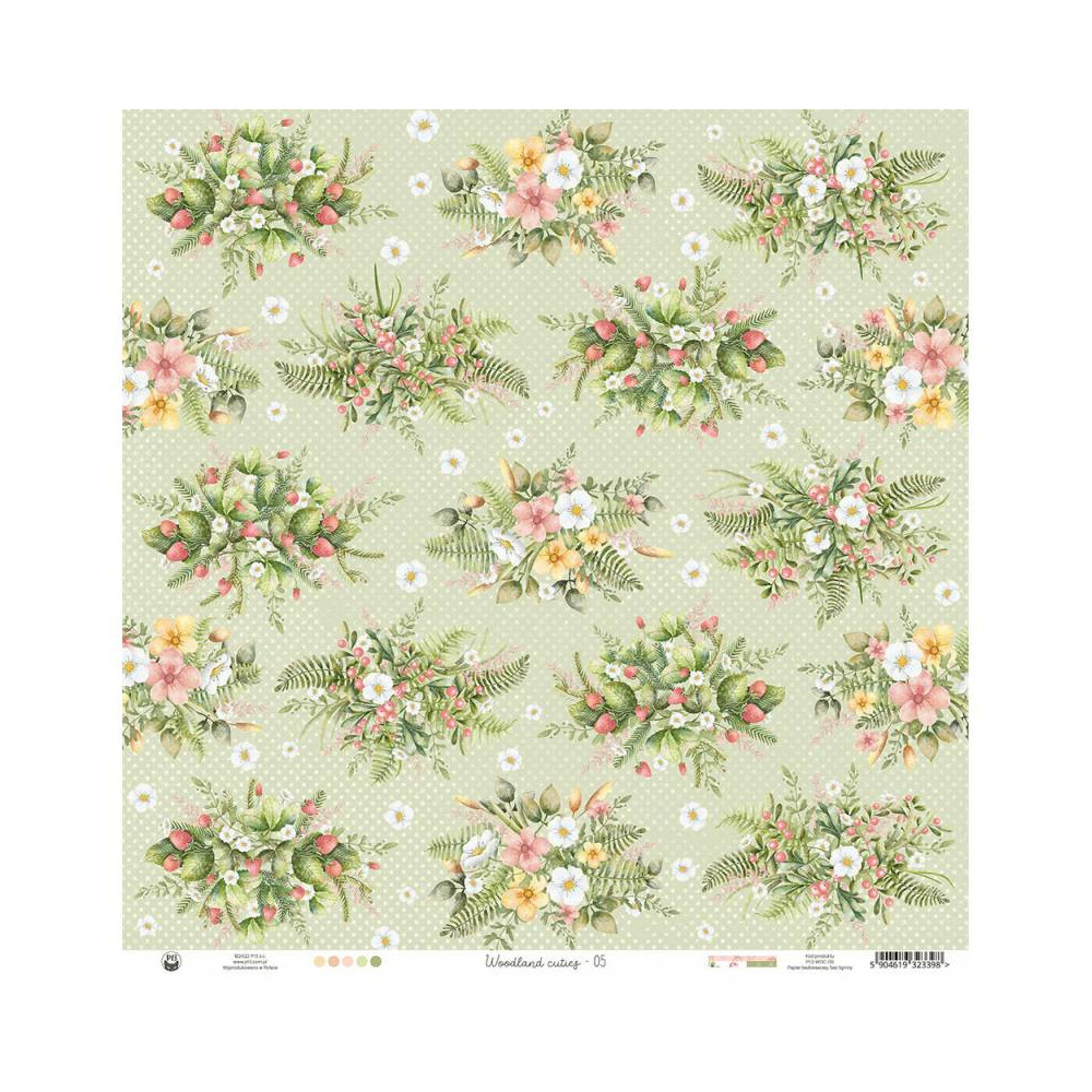Scrapbooking paper 30,5 x 30,5 cm - Piątek Trzynastego - Woodland cuties 05