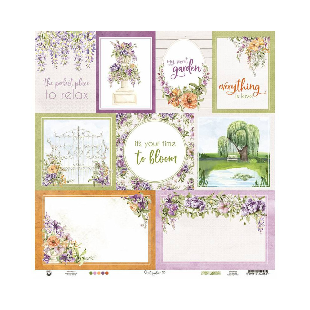 Scrapbooking paper 30,5 x 30,5 cm - Piątek Trzynastego - Secret garden 05