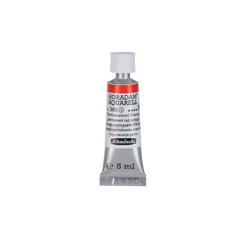 Farba akwarelowa Horadam Aquarell - Schmincke - 360, Permanent Red Orange, 5 ml