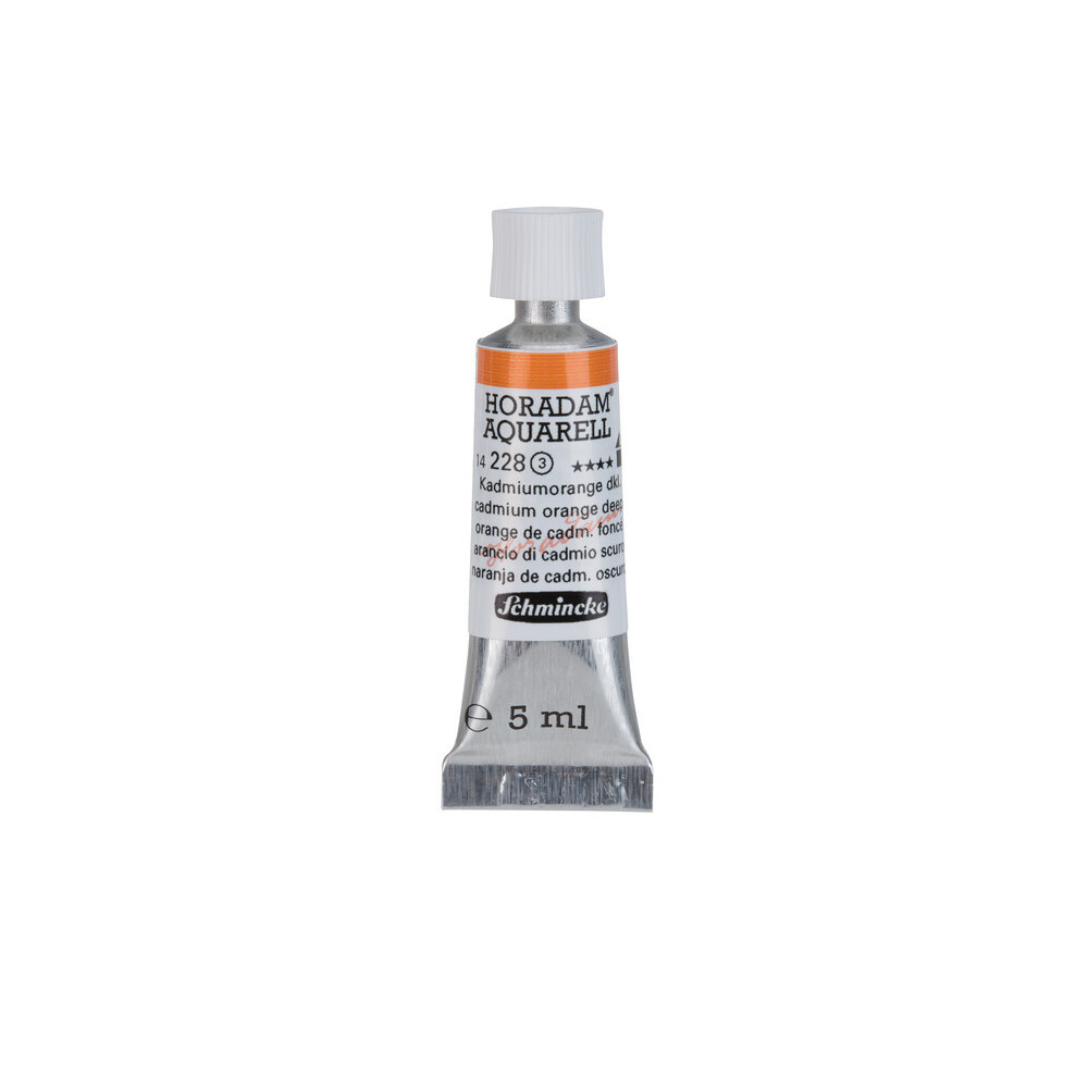 Horadam Aquarell watercolor paint - Schmincke - 228, Cadmium Orange Deep, 5 ml