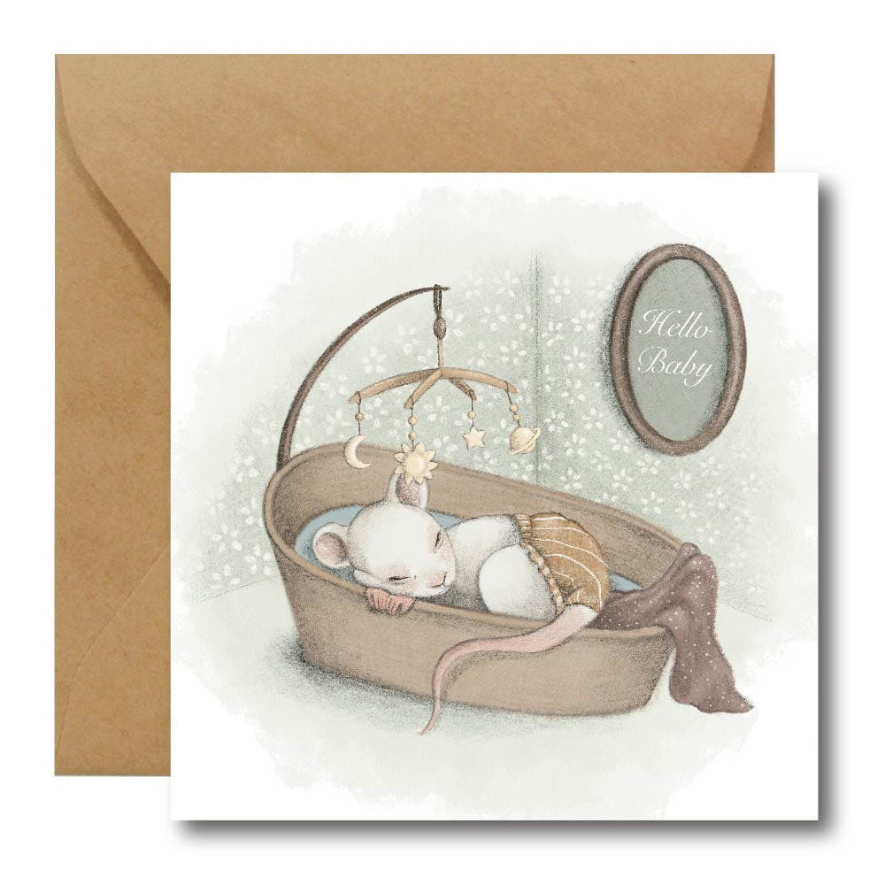 Greeting card - Hi Little - Hello Baby, 14,5 x 14,5 cm