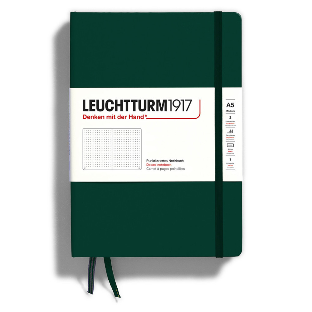 Notebook A5 - Leuchtturm1917 - dotted, hardcover, Forest Green, 80 g/m2