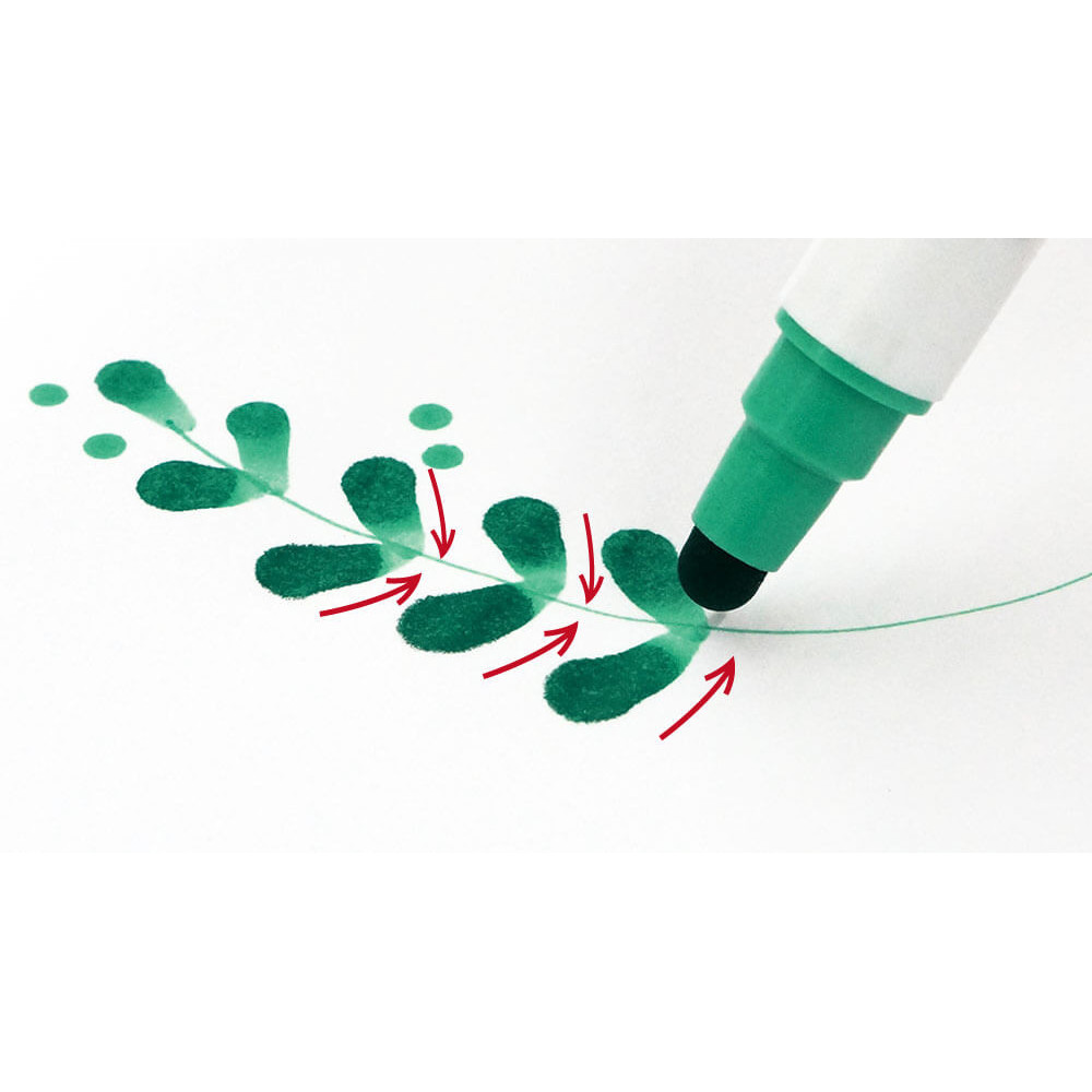 Double-sided Zig Clean Color Dot - Kuretake - Green