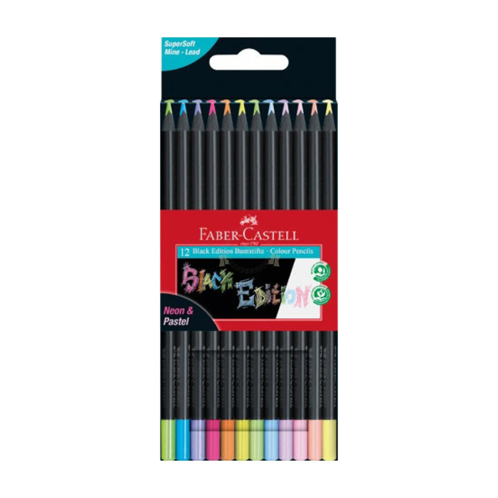 Zestaw trójkątnych kredek Black Edition - Faber-Castell - 12 kolorów